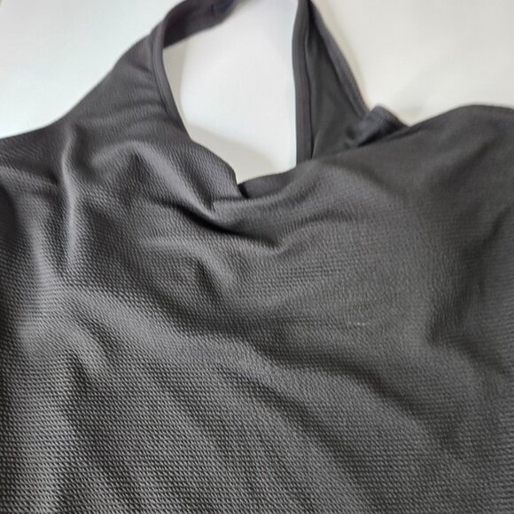 Old Navy 2X NWT Plus Size Black 1 Piece Swimsuit Pucker One Shoulder Black Swim - Picture 3 of 5